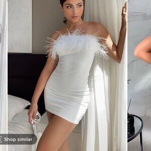Feather mini dress